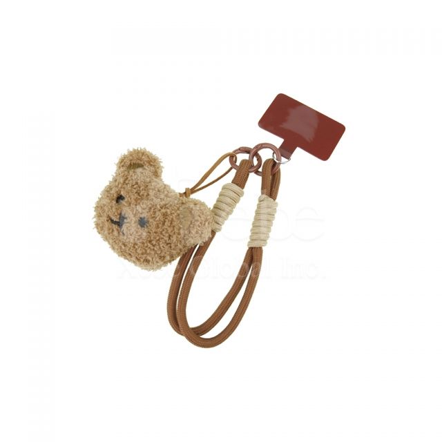 plush bear charm phone strap