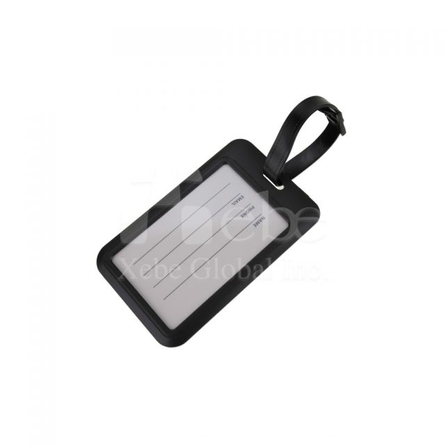 black luggage tag