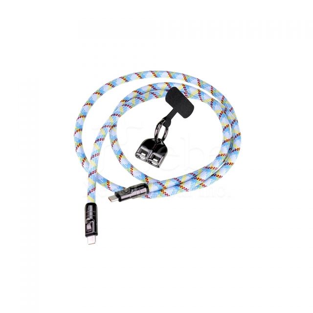 customized dual purpose charging mobile phone lanyard