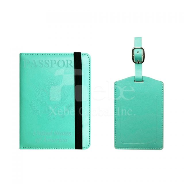 lake green passport holder luggage tag set