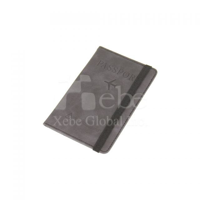 grey textured passport holder