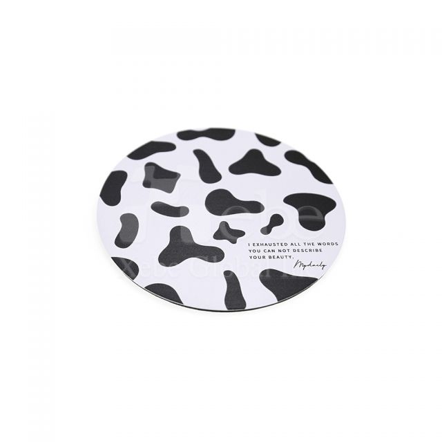 cow spot round coaster