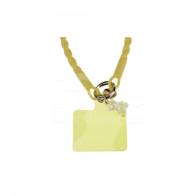 cute yellow phone lanyard