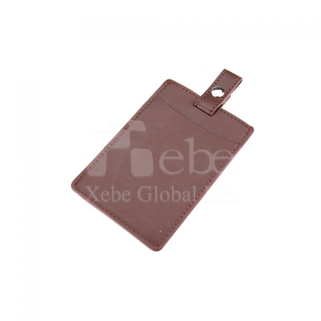 brown red leather luggage tag