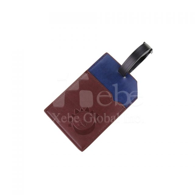 contrasting leather luggage tags are customized
