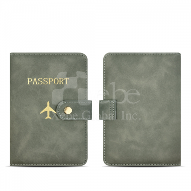 grey buckle custom passport holder