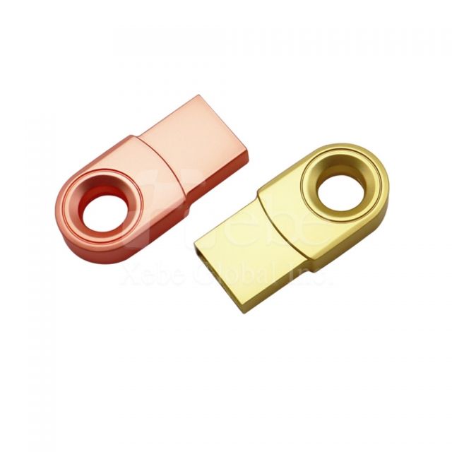 gold circle mini flash drive