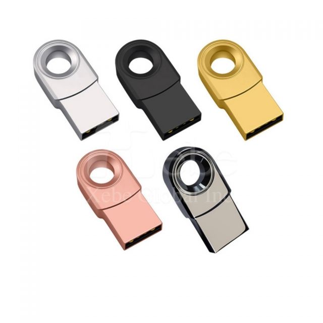 gold circle mini flash drive