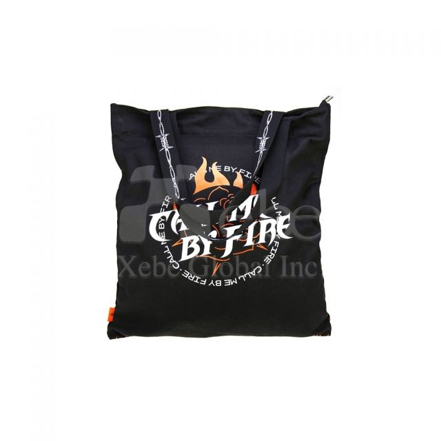 flame design black shopping bag
