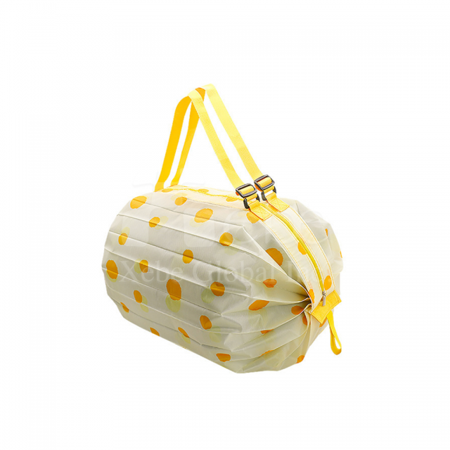 yellow dotted large capacity shopping bag