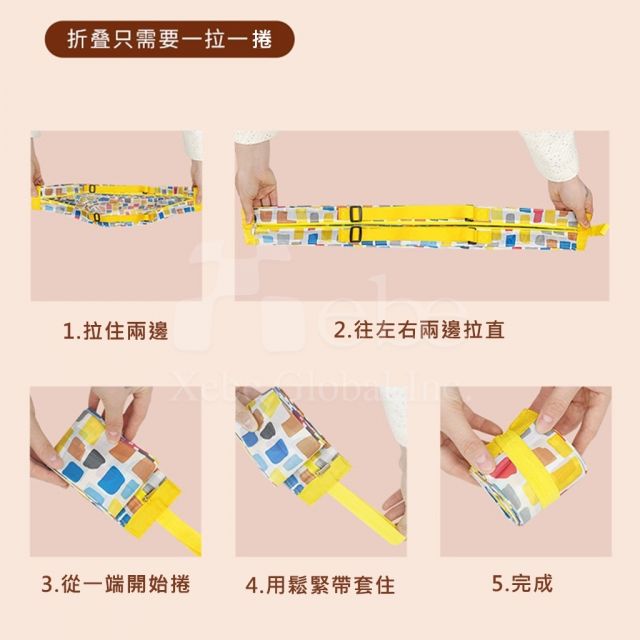 yellow dotted large capacity shopping bag