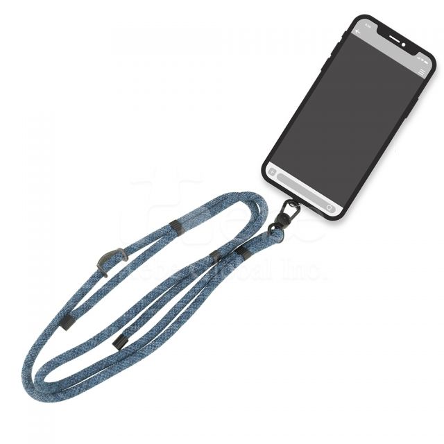 blue textured phone lanyard