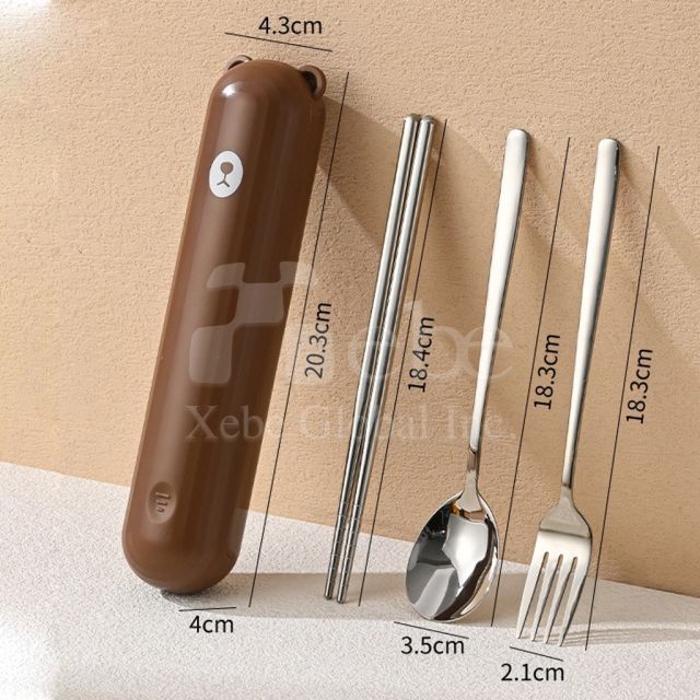customized bear stainless steel eco friendly tableware set
