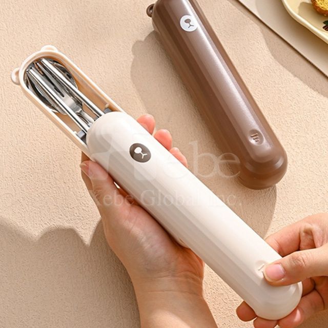 customized bear stainless steel eco friendly tableware set