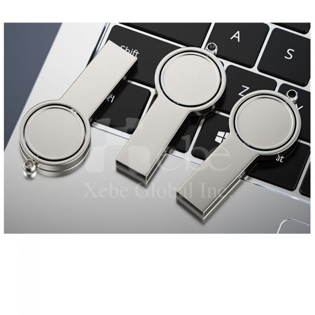 rotating badge type metal usb