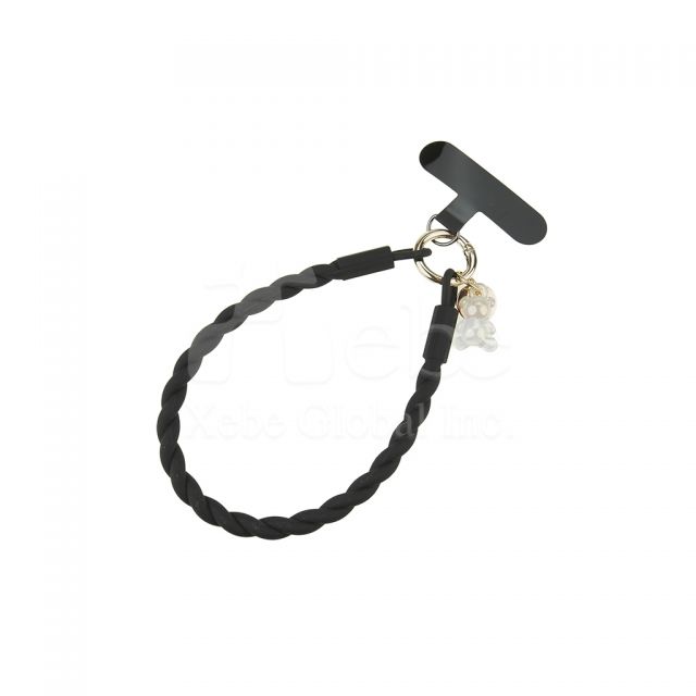 dark gray silicone wrist lanyard