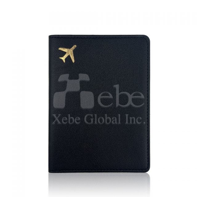 classic black leather passport holder customized