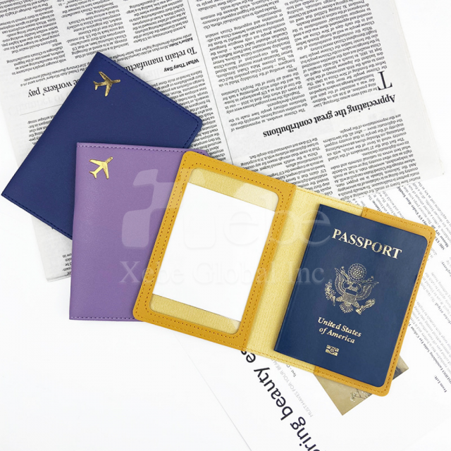 classic black leather passport holder customized