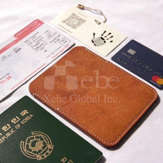 dark brown pocket passport case
