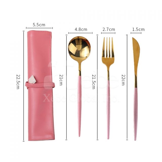 dark blue leather eco-friendly tableware set
