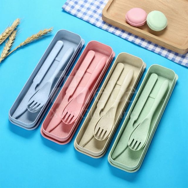 pink wheat eco friendly tableware set