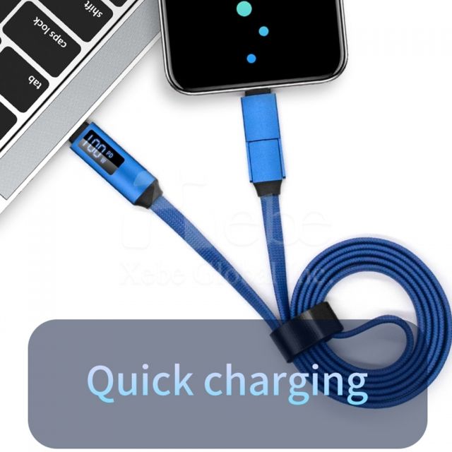 black digital display fast charging cable