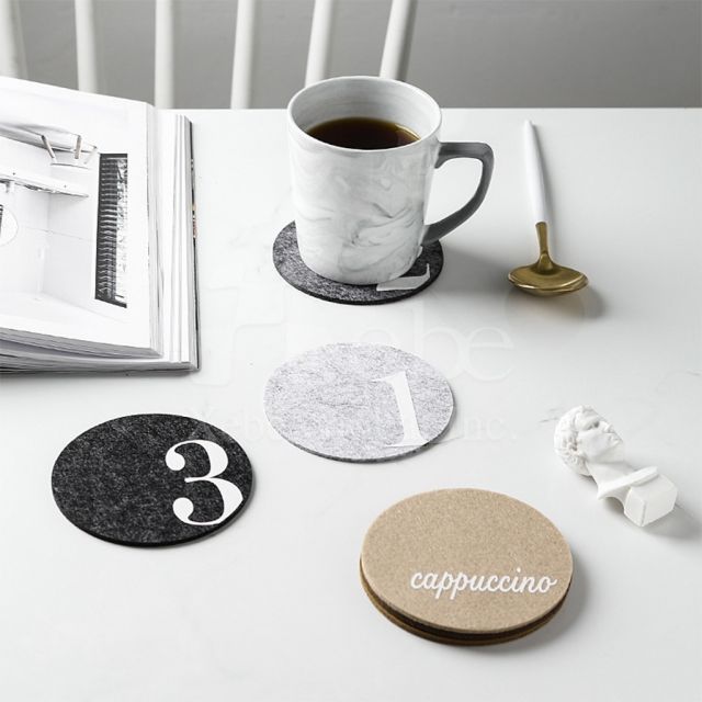 digital wool felt custom coasters