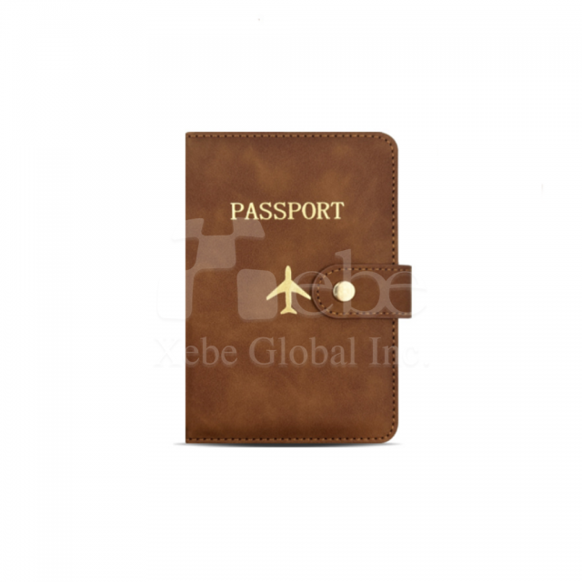 brown leather passport case customized
