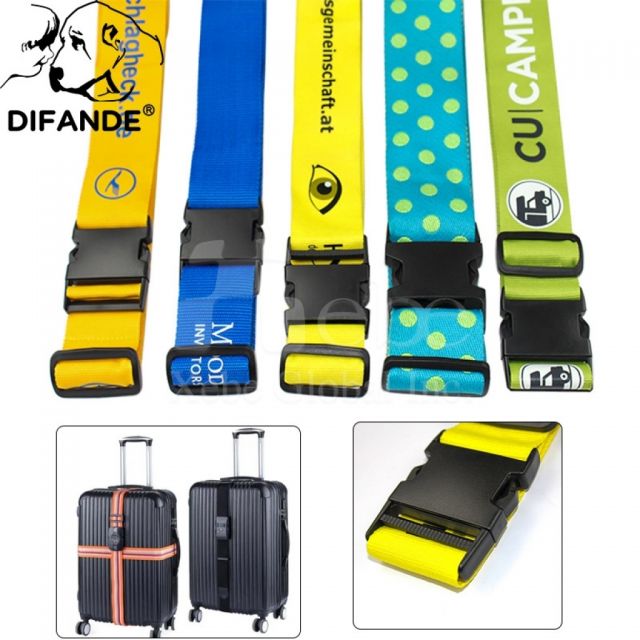 bright yellow custom luggage straps