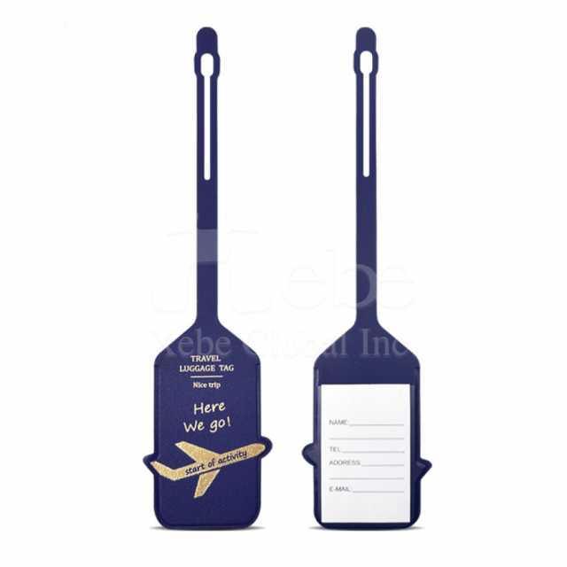pu leather stamped luggage tag