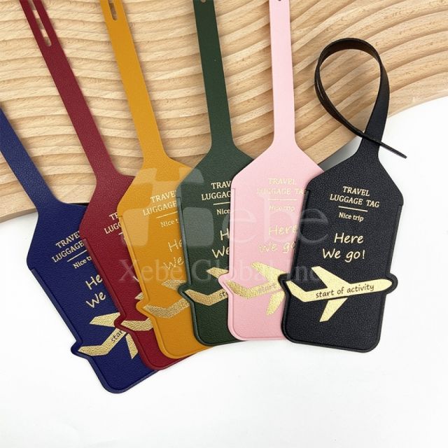 pu leather stamped luggage tag
