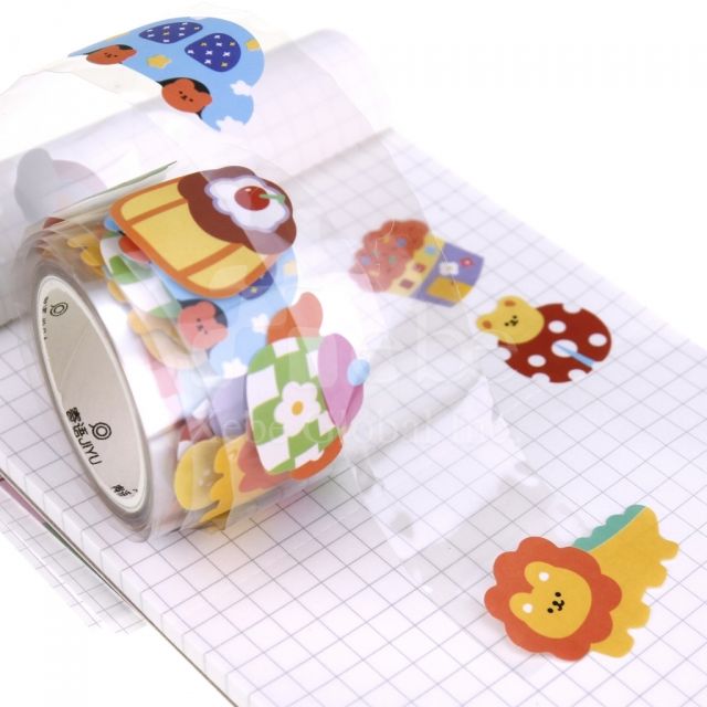 cute animal collage tape