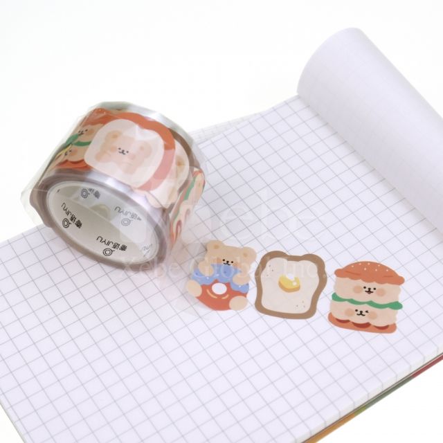 bear breakfast washi tape