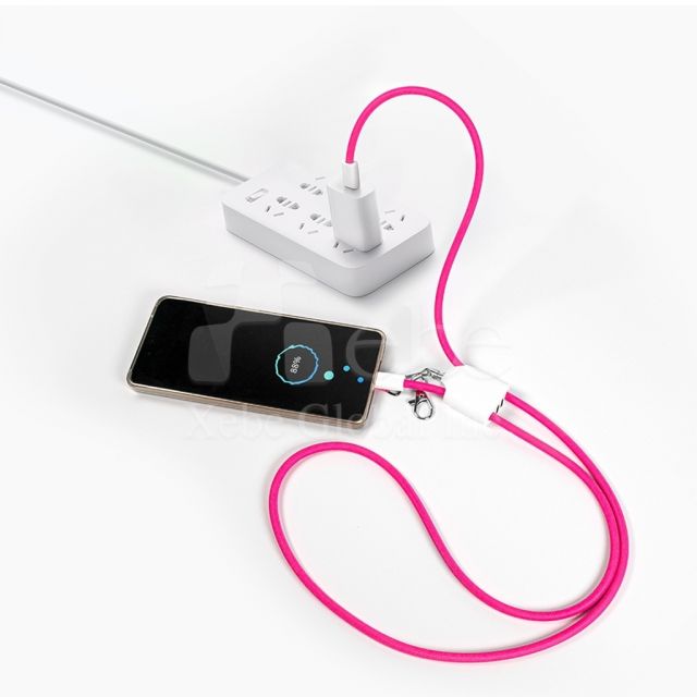 mobile phone lanyard charging cable 2-in-1