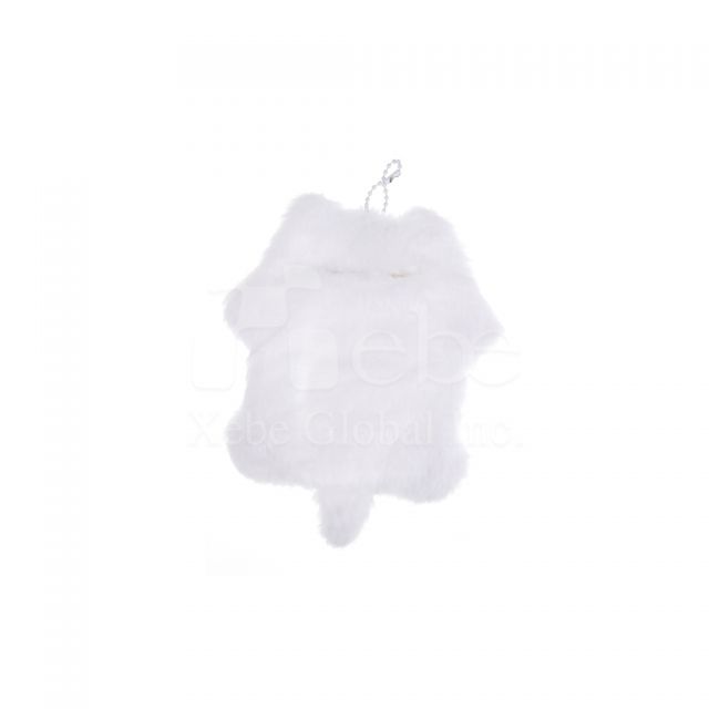white cat shaped fluffy card holder