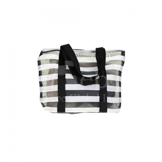 cute animal striped mesh tote bag