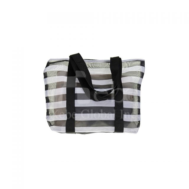 cute animal striped mesh tote bag