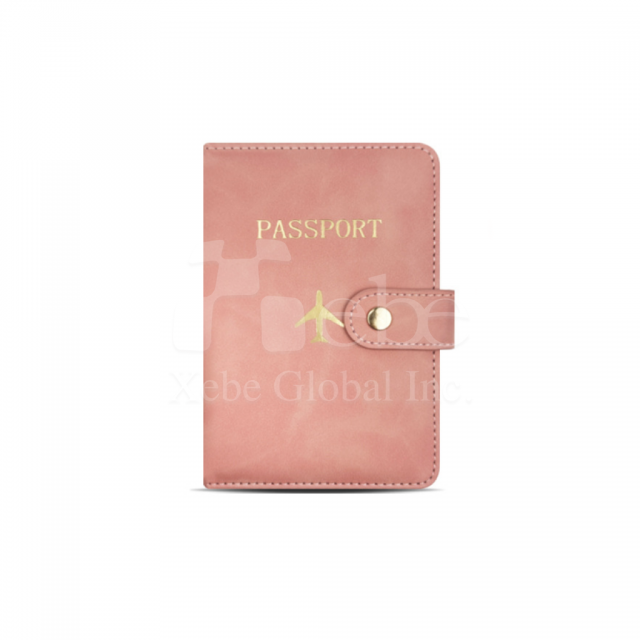 pink leather passport holder