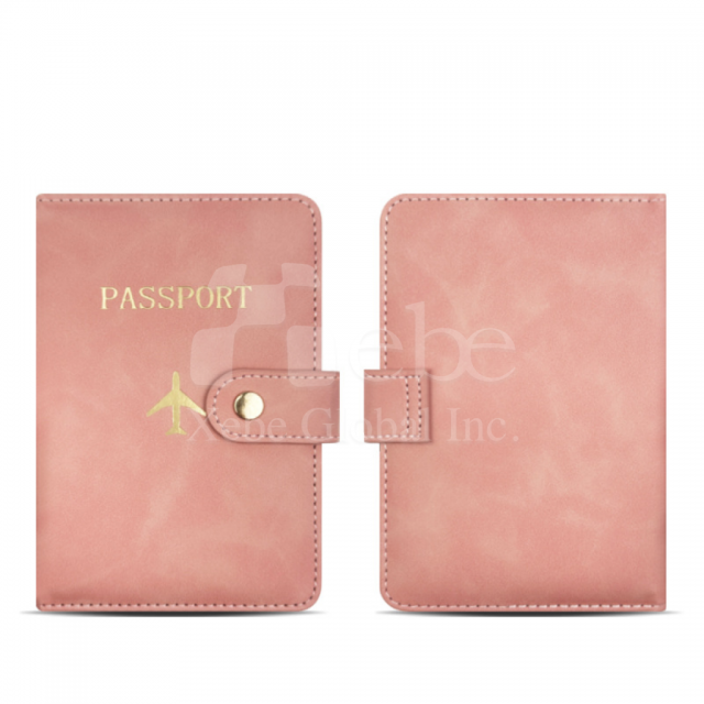 pink leather passport holder
