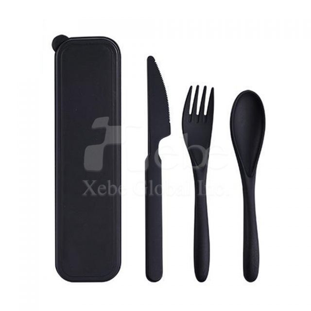 black plain eco friendly tableware