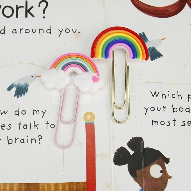 rainbow bookmark paper clip