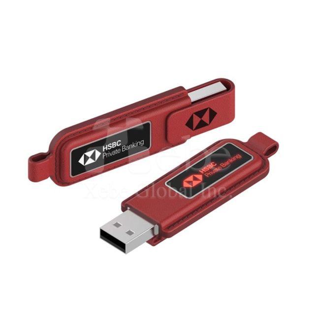 brand logo leather flash drive