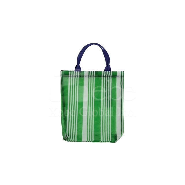 green striped eggplant bag