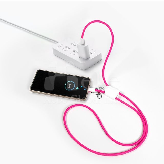 green charging cable mobile phone lanyard all in one