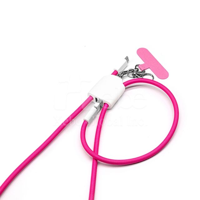 green charging cable mobile phone lanyard all in one