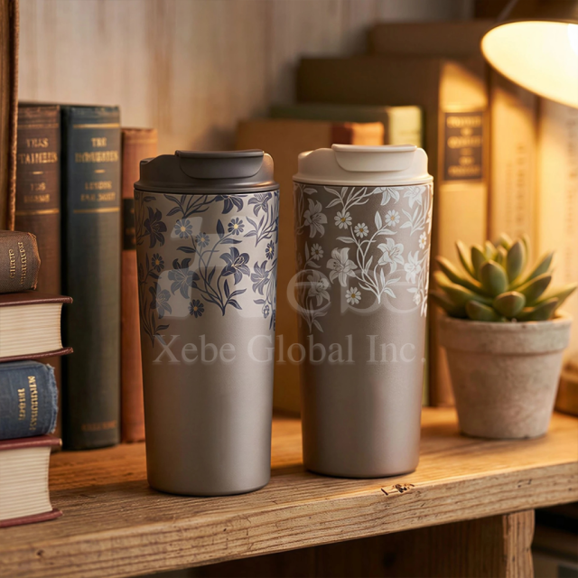 dark flower thermos cup customization