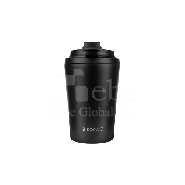 customized brand logo black thermos cup