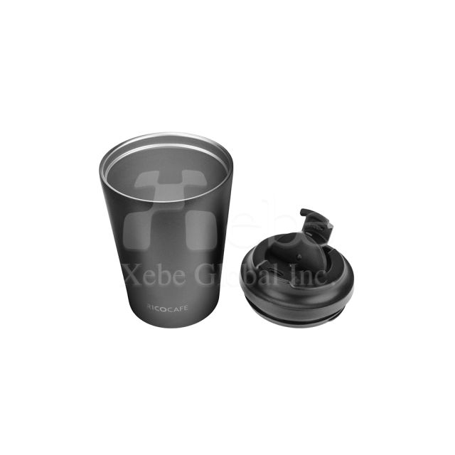 customized brand logo black thermos cup