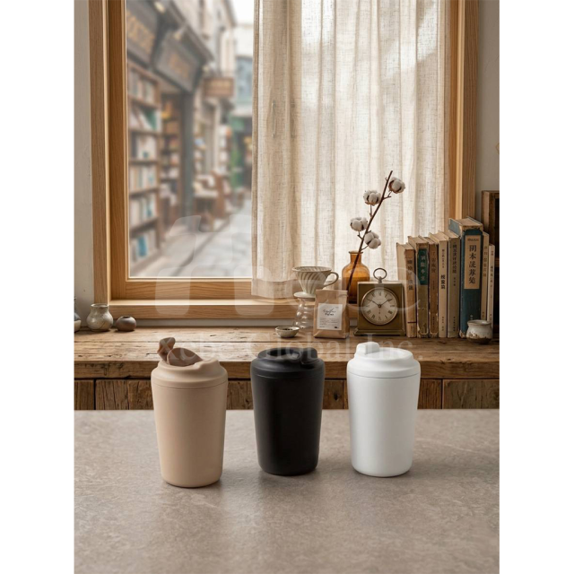customized brand logo black thermos cup
