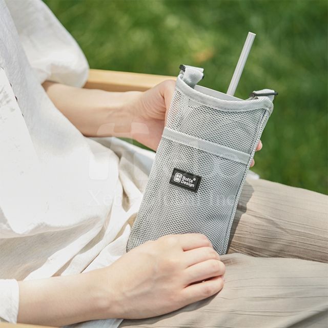 dark blue beverage mesh bag customization